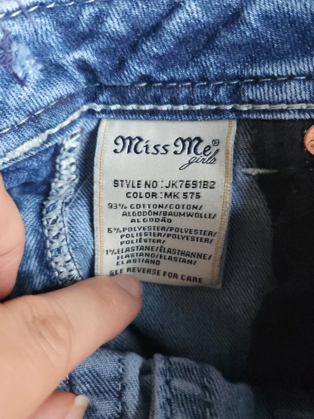 Miss Me Girls Low Rise Boot Cut Jeans - Size 14